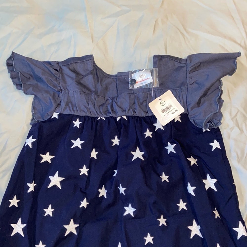 Hanna Andersson Girls Navy Blue Sunday Dress